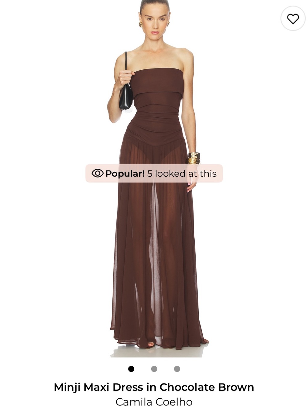 Camila Coelho Chocolate Brown Strapless Maxi Dress NWT!!